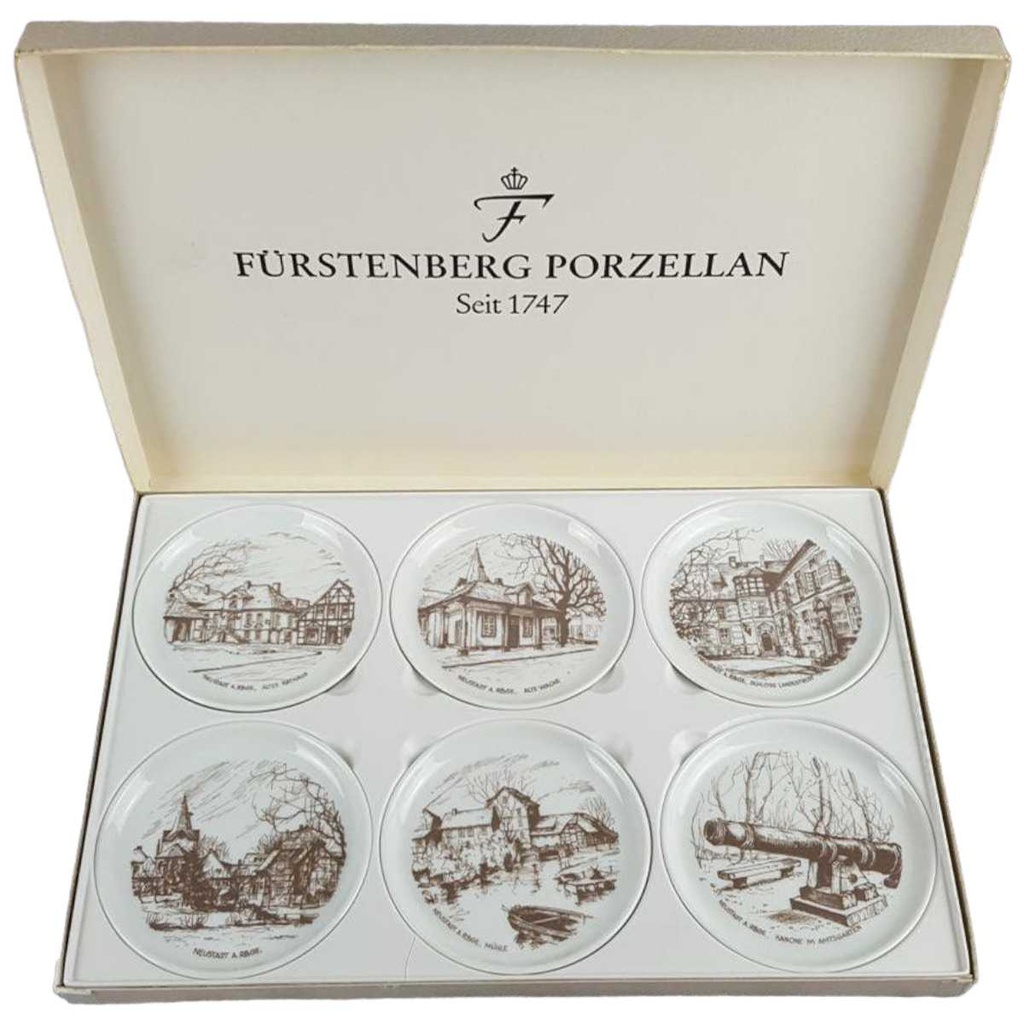 [458119461] 6er Set Untersetzer Tellerchen 10 cm Fürstenberg Glasuntersetzer gebraucht - sehr gut