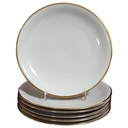 6er Set Kuchenteller Goldrand 19,2 cm Zeh Scherzer 9003 Elfenbein Beige gebraucht - gut