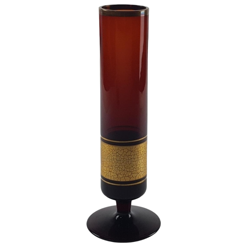 Vase Glasvase 19,3 cm Barthmann Rot gebraucht - gut