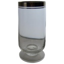 Bierglas Wasserglas mit Platinrand H 12,5 D 6,3 cm