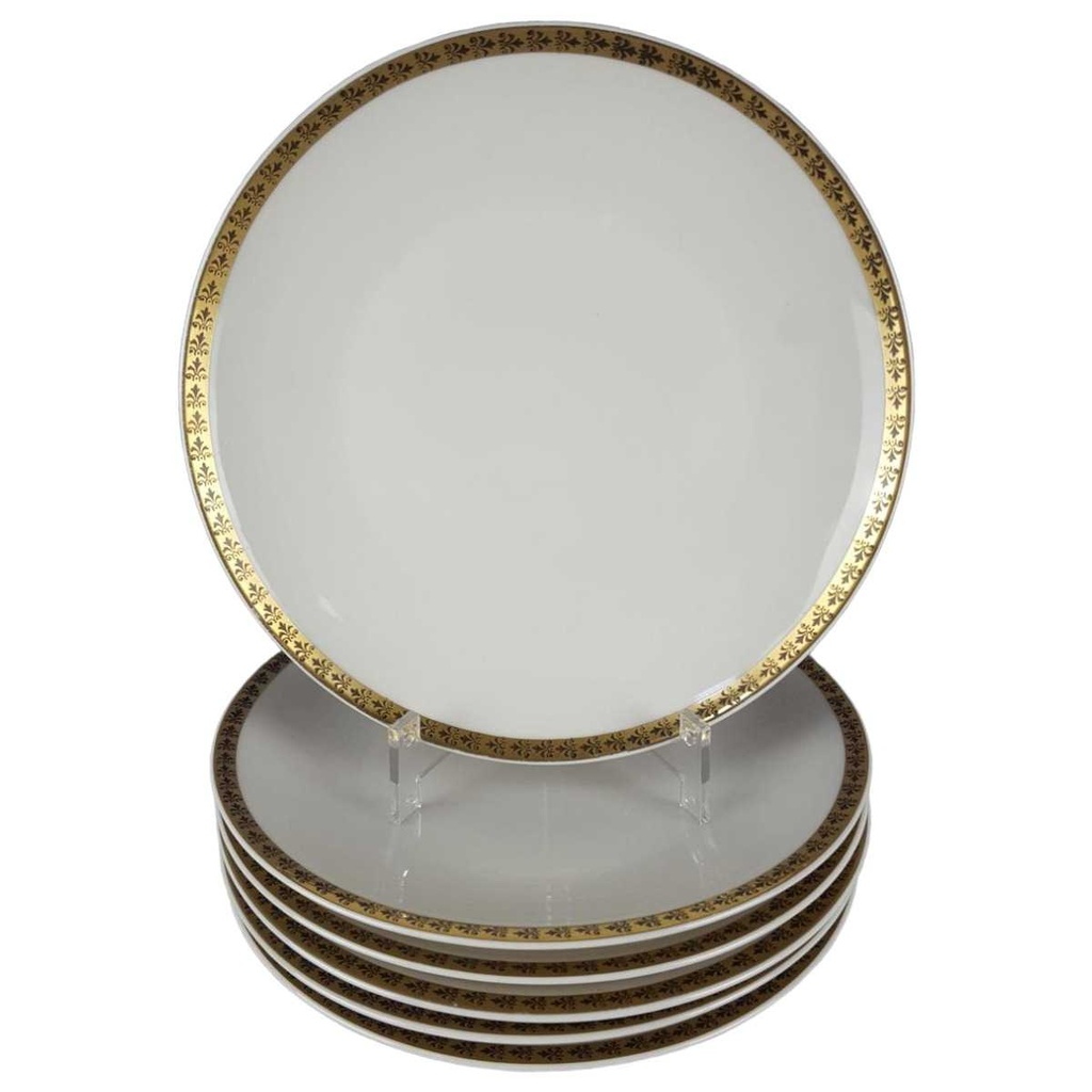 [458138395] 6er Set Kuchenteller Dessertteller 19,2 cm Händel Bavaria Einzelteile Elfenbein Beige gebraucht - akzeptabel
