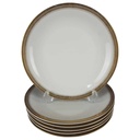 6er Set Kuchenteller Dessertteller Golddekor 19,6 cm Seltmann Weiden Vohenstrauß Elfenbein gebraucht - gut
