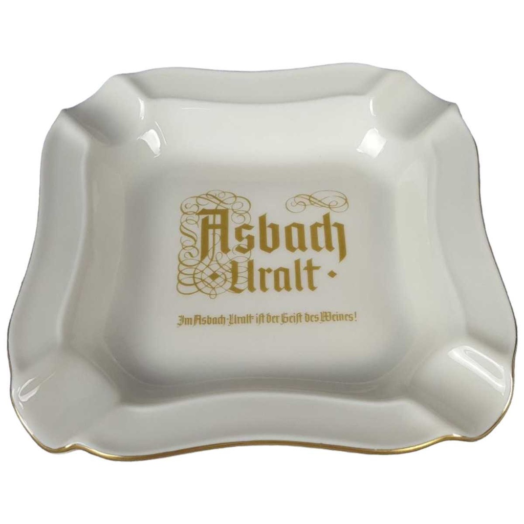 Aschenbecher Goldrand Thomas Heinrich Asbach Uralt Elfenbein Beige gebraucht - sehr gut
