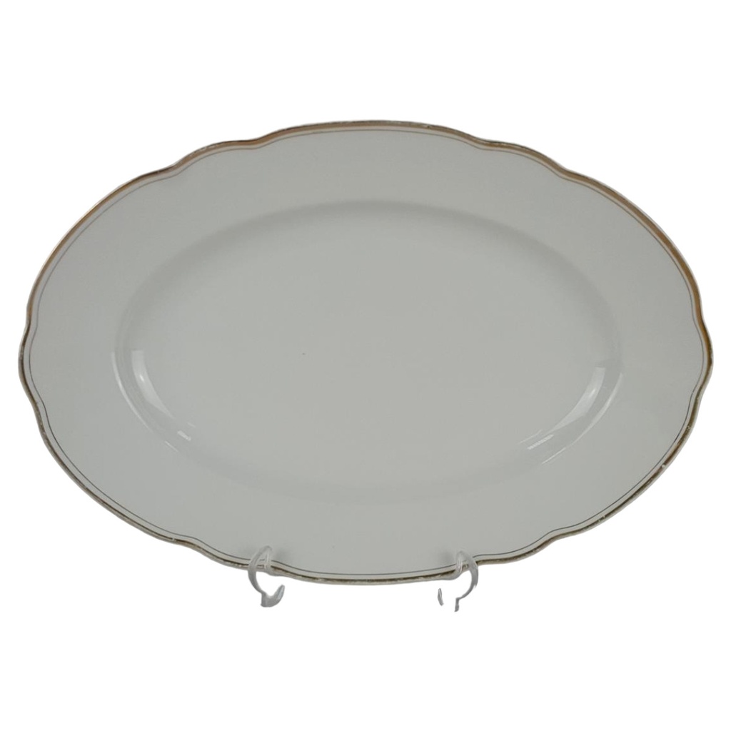 [458138617] Steakplatte Goldrand Bavaria 32x22 cm Bareuther Weiß gebraucht - gut
