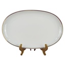 Beilagenplatte Steakplatte Goldrand Bavaria 30 cm Weiß gebraucht - gut