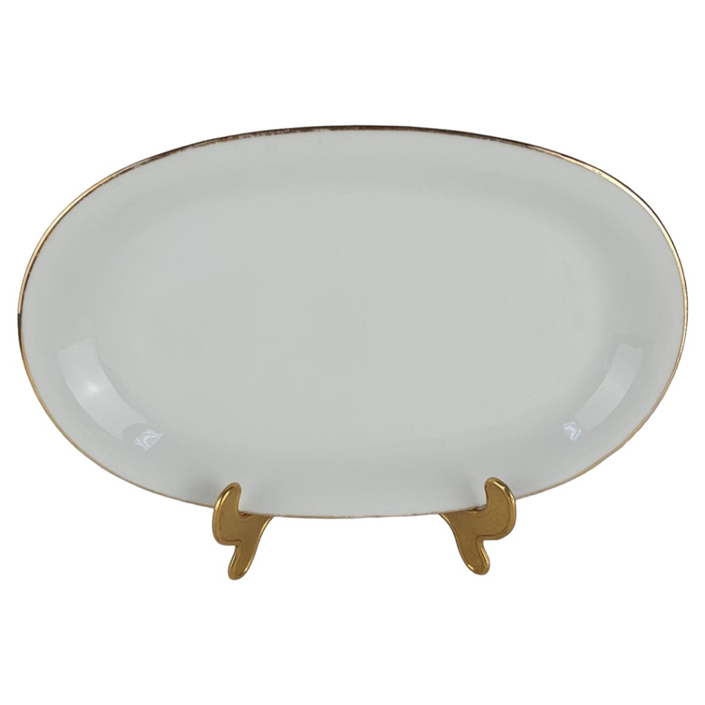 [458138628] Beilagenplatte Goldrand Bavaria 30 cm Weiß gebraucht - akzeptabel