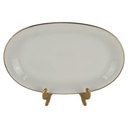 Steakplatte Goldrand Bavaria 31x19 cm Porzellan Elfenbein gebraucht - gut
