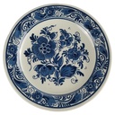 Blauw Delfts Distel handgemalt Wandteller Blumenmuster D 16 cm