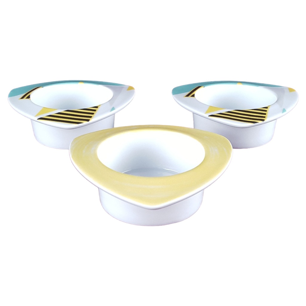 3er Set Porzellan Teelichthalter Tischlicht dreieckige Form edition 1 by SKV