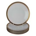 5er Set Kuchenteller Dessertteller Golddekor 19,5 cm Hutschenreuther Arzberg weiß gebraucht - gut