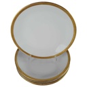 5er Set Kuchenteller Dessertteller Goldrand 19 cm Kahla Weiß gebraucht - gut