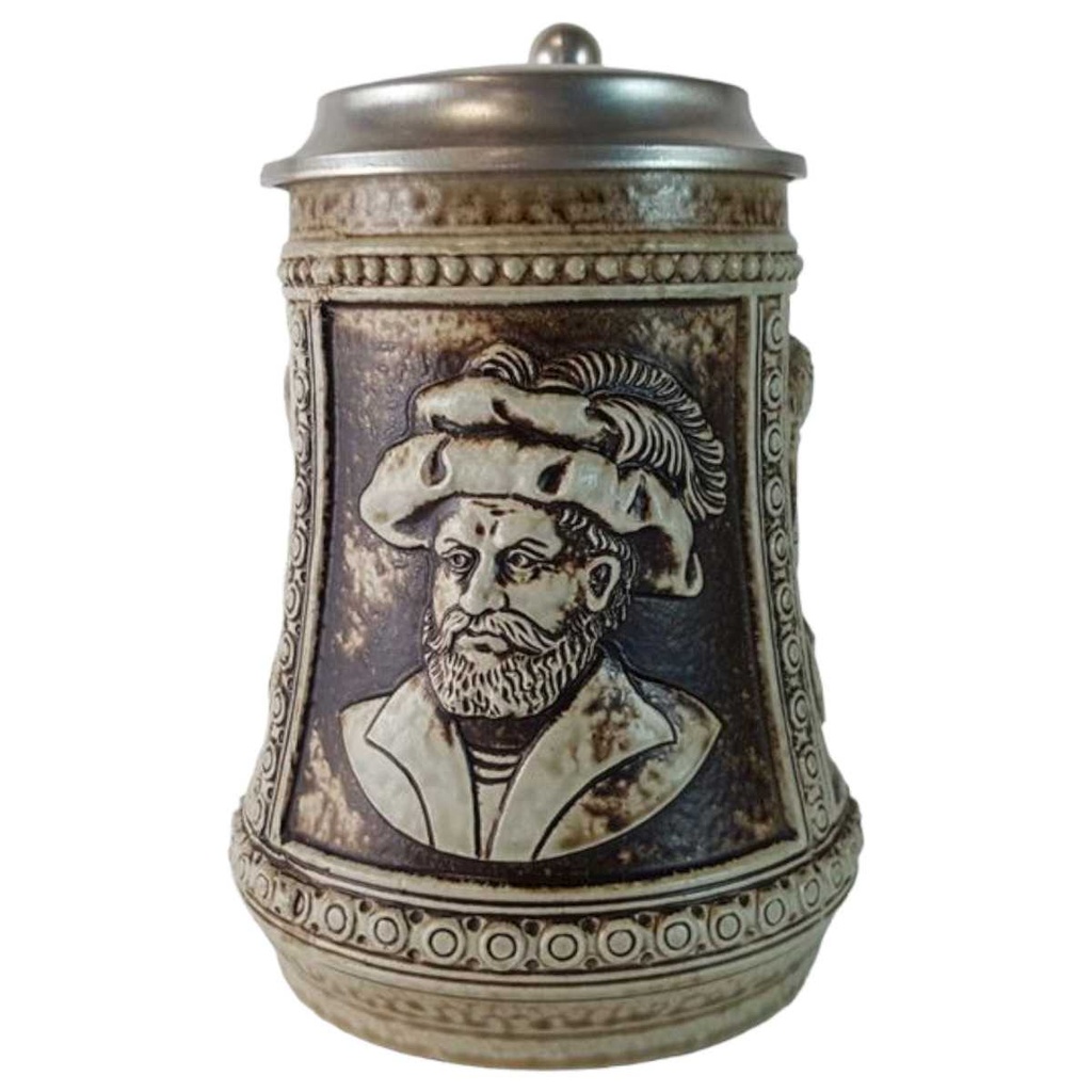 [45815371] Bierkrug mit Zinndeckel gebraucht - gut