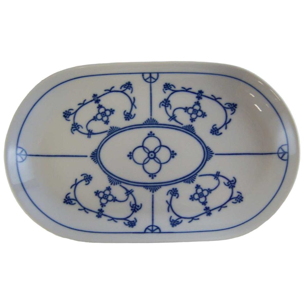 [4581581] Beilagenplatte 24x14,5 cm Jaeger & Co Indisch Blau Strohblume Original Saks gebraucht - sehr gut