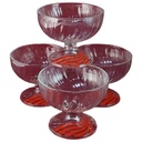 4er Set Schalen Glasschale auf Fuß Eisschale Glas H 9,5 cm France