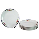 6er Set Speiseteller Essteller 24,5 cm Mitterteich Form 890 blau grün rot Blumendekor Blumen gebraucht - gut