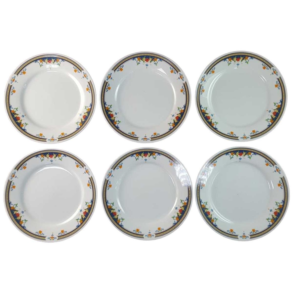 [45816412] 6er Set Kuchenteller Dessertteller Frühstücksteller 19,5 cm China Pearl Bunte Blumen gebraucht - gut