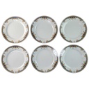 6er Set Kuchenteller Dessertteller Frühstücksteller 19,5 cm China Pearl Bunte Blumen gebraucht - gut