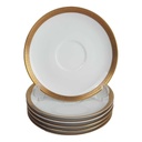 6er Set Untertasse Goldrand 14,4 cm Thomas Porzellan Unbekannte Formen Weiß gebraucht - sehr gut