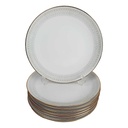 8er Set Kuchenteller Dessertteller Goldrand 19,8 cm Winterling Kirchenlamitz grau Dekor gebraucht - gut