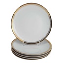 5er Set Speiseteller Essteller Goldrand Golddekor 24,2 cm Winterling Kirchenlamitz gebraucht - gut