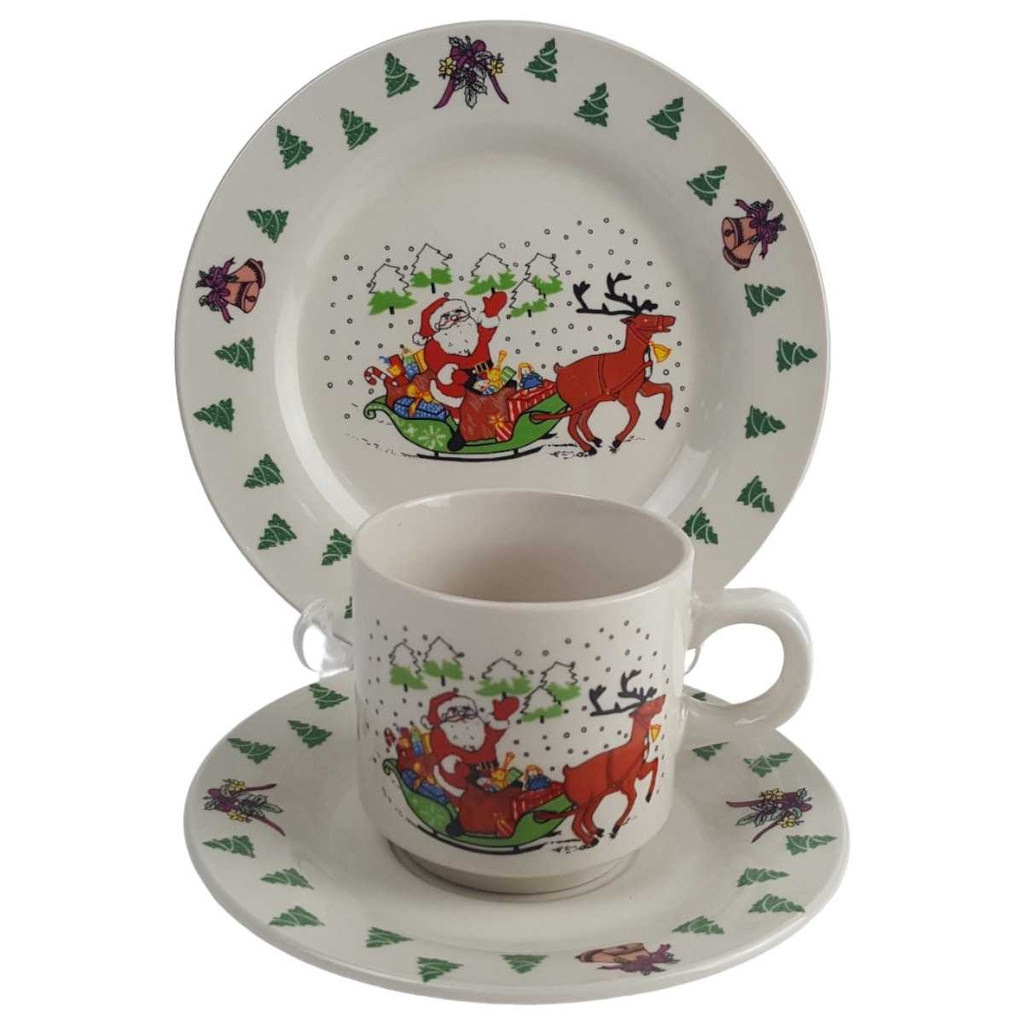 [458164228] 3er Set Gedeck 3tlg Wellco Design Krefeld Feinsteinzeug Weihnachten gebraucht - gut
