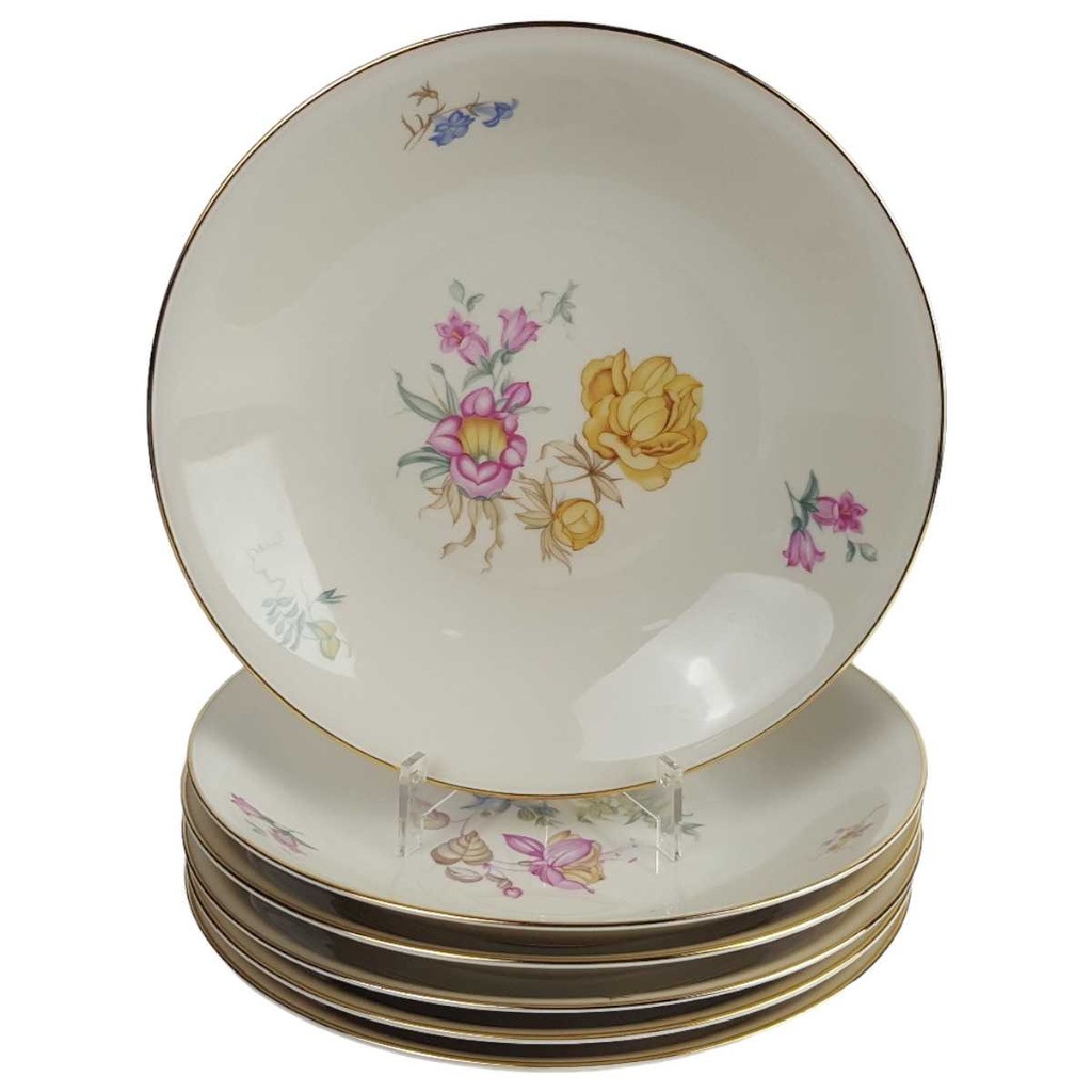 [458164268] 6er Set Suppenteller 23 cm Heinrich Anmut Orchidee Selb gebraucht - gut