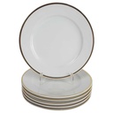6er Set Kuchenteller Dessertteller Goldrand 19,7 cm Schumann Arzberg weiß gebraucht - gut