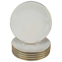 6er Set Kuchenteller Dessertteller Goldrand 19,5 cm Bareuther elfenbein Beige Bavaria gebraucht - gut