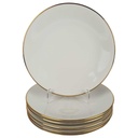 6er Set Kuchenteller Dessertteller Goldrand 19,5 cm Bareuther elfenbein 44 Beige Bavaria gebraucht - gut