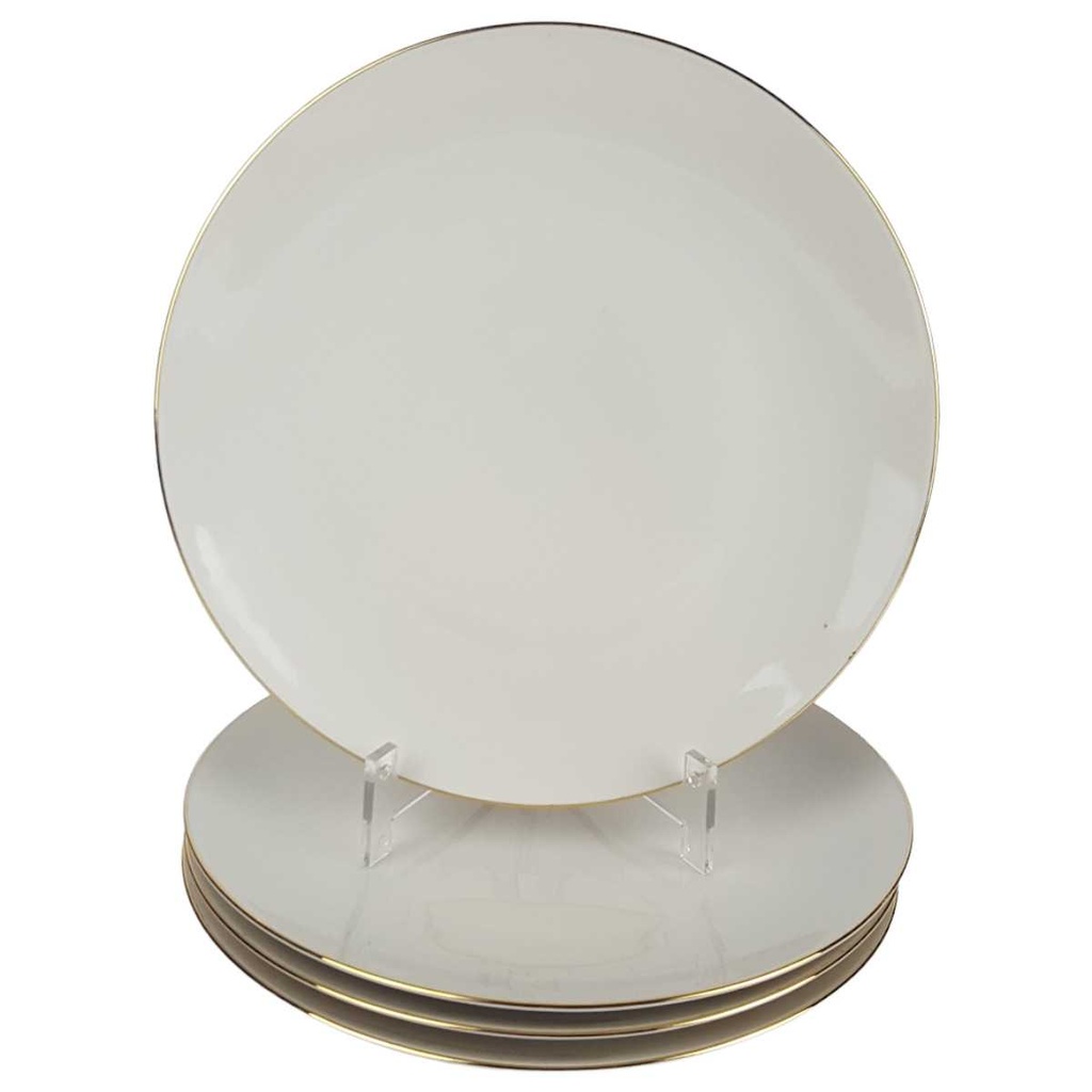 [458164327] 4er Set Kuchenteller Dessertteller Goldrand 19,6 cm Winterling Marktleuthen Elfenbein Beige Bavaria gebraucht - gut