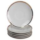 6er Set Untertasse Goldrand 14,4 cm Bavaria Germany weiß gebraucht - gut