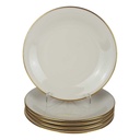 5er Set Kuchenteller Dessertteller Goldrand 19,2 cm Zeh Scherzer Bavaria Germany elfenbein Beige gebraucht - gut