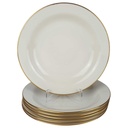 6er Set Suppenteller Goldrand 22,8 cm Zeh Scherzer Bavaria Germany elfenbein Beige gebraucht - gut