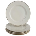5er Set Kuchenteller Dessertteller Goldrand 19,3 cm Hutschenreuther elfenbein Beige gebraucht - akzeptabel