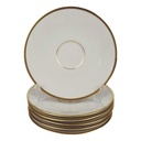 6er Set Untertasse Goldrand 14,9 cm Seltmann Weiden Zeh Scherzer Vohenstrauß Elfenbein Beige gebraucht - gut