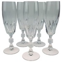 5er Set Sektgläser Sektglas auf Stiel Bleiskristall H 19,5 cm