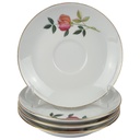 4er Set Untertasse Goldrand 14 cm Zeh Scherzer Blumendekor Blumen gebraucht - gut