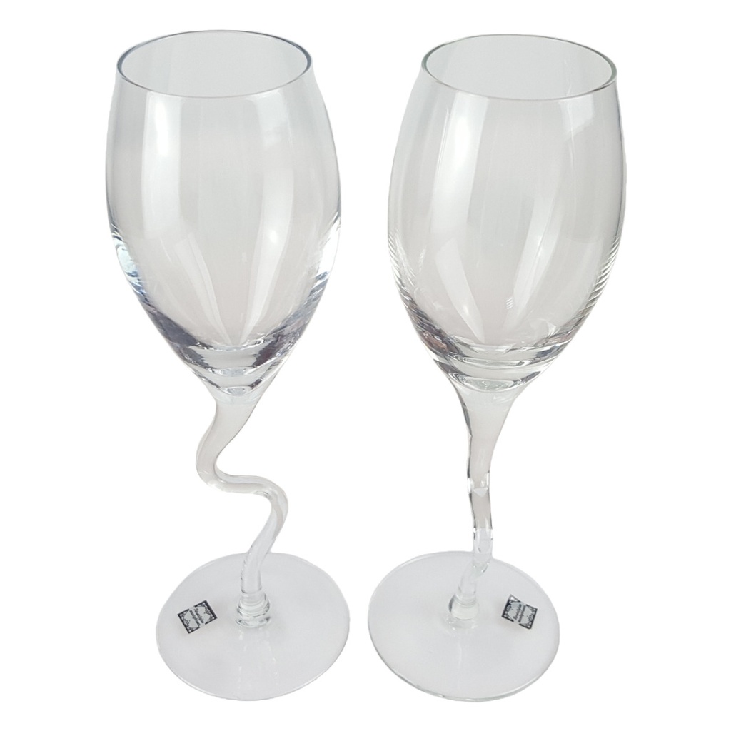 2er Set Weinglas Weingläser mundgeblasen Transparent gebraucht - neuwertig