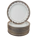 11er Set Kuchenteller Dessertteller Golddekor 19,4 cm Winterling Marktleuthen weiß gebraucht - gut