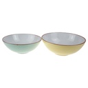2er Set Schüssel Schalen 20,1/22,6 cm Unbekannter Hersteller Schüsseln Gelb weiß 1034 23, Grün 20 gebraucht - gut