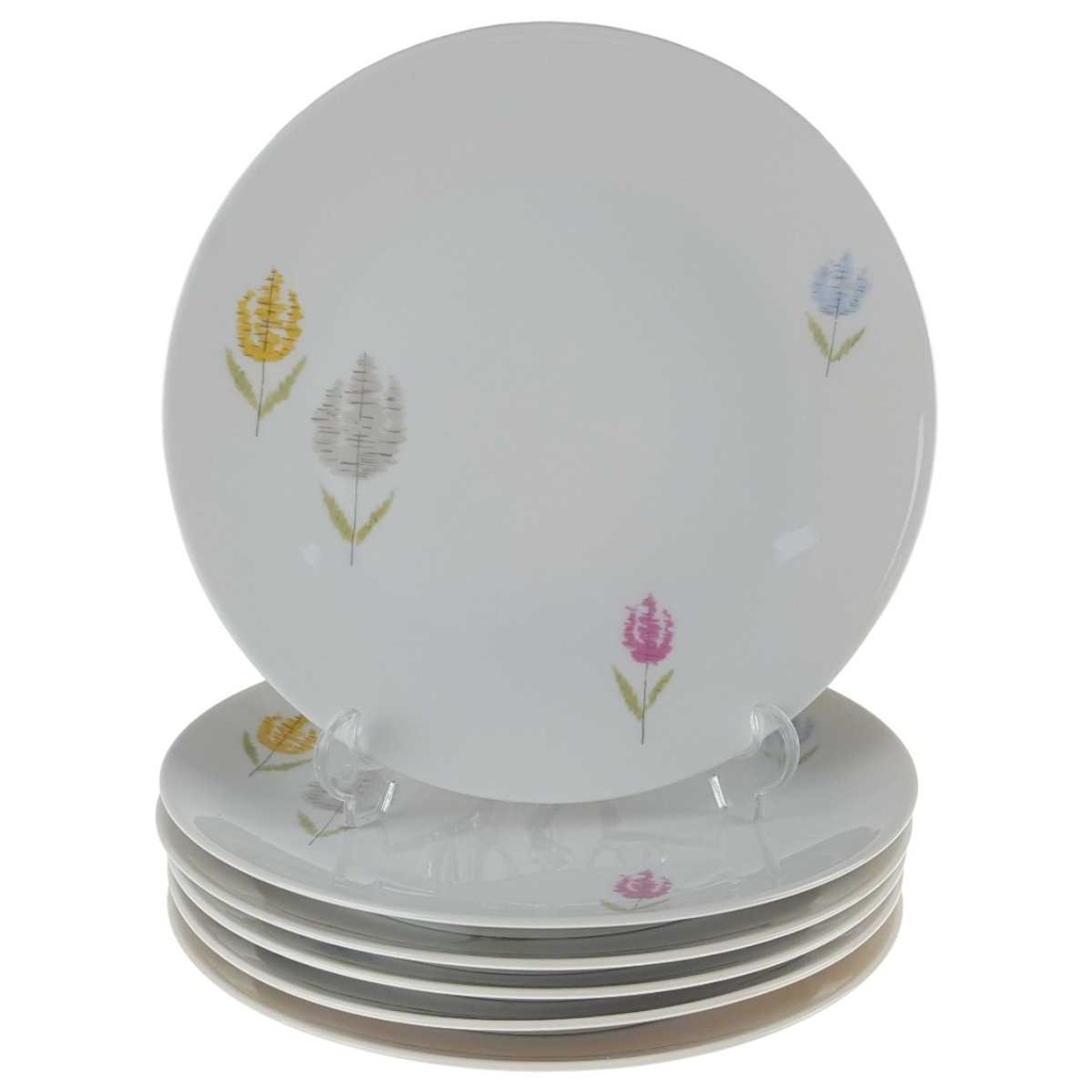 [458166687] 6er Set Kuchenteller 19,2 cm Arzberg bunte Blumen gebraucht - gut