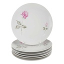 6er Set Speiseteller Essteller 24,2 cm Schaller Rosendekor Bavaria gebraucht - gut