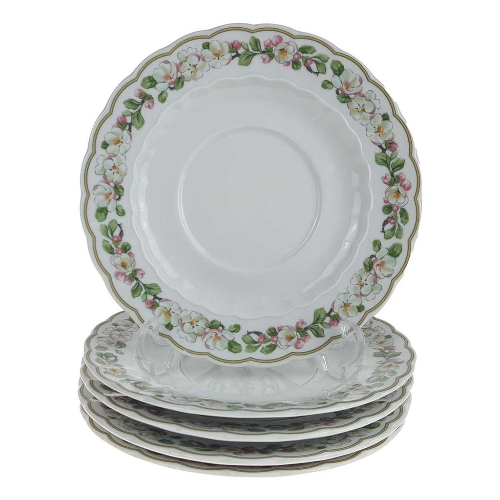 [458167175] 5er Set Untertasse 17,2 cm Eschenbach Blumenranke gebraucht - gut