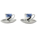 2er Set Untertasse Mokkatasse Tasse Espressotasse mit 11,9 cm Flirt Graffiti Blue gebraucht - sehr gut