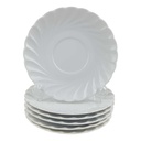 6er Set Untertasse 14,8 cm Marienbad Ingres Weiss Wellenmuster gebraucht - gut