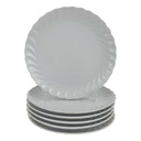 6er Set Kuchenteller 19,3 cm Marienbad Ingres Weiss Wellenmuster gebraucht - gut