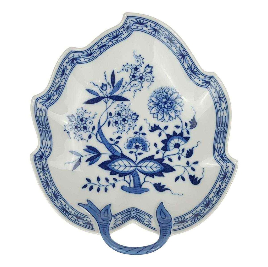 [458168371] Beilagenschale Blattschale 21,5x18,6 cm Hutschenreuther Maria Theresia Zwiebelmuster I. Wahl gebraucht - sehr gut