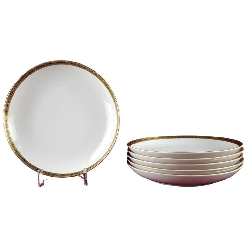 [45817324] 6er Set Suppenteller Golddekor 22 cm Melitta Verona gebraucht - gut