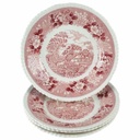4er Set Suppenteller 26 cm Adams English Scenic Rot gebraucht - akzeptabel