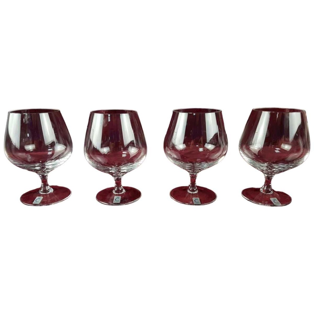 [45817741] 4er Set Cognacschwenker Cognacglas Schott Christinenhütte Transparent gebraucht - gut